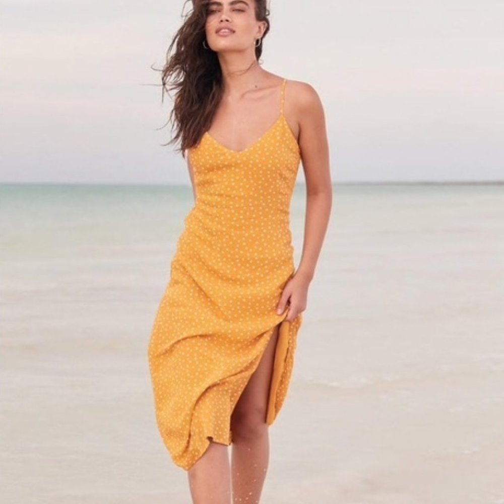 Abercrombie & Fitch Yellow Midi Dress